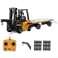 1/10 10CH Alloy Rc Forklift Truck Crane 3in1 with Flat-bed trailer(2.4G)