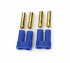EC-5 Banana plug (2x) male & female (2x) with blue plastic (2x) housing for RC hobbies.